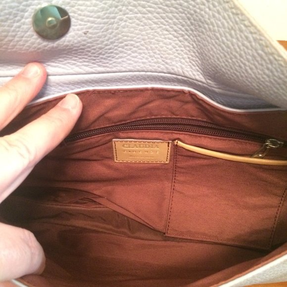 Claudia Firenze Made in Tuscany Pale Blue Leather Purse - Picture 9 of 9